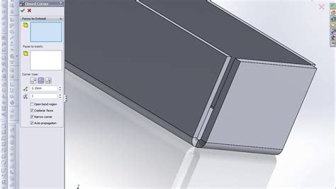 how to add sheet metal corner weld in solidworks|weld beads sheet metal corner.